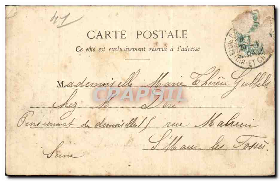 CPA Blois Caserne Maurice de Saxe — Verso