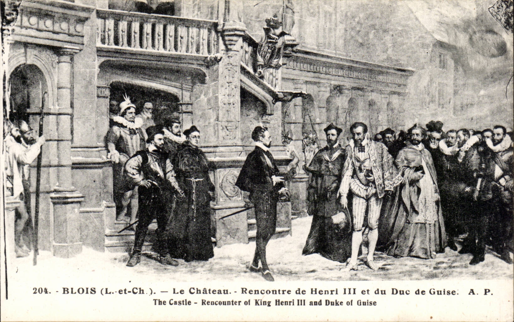 CPA Blois Le chateau Rencontre de Henri III et du Duc de Guise 