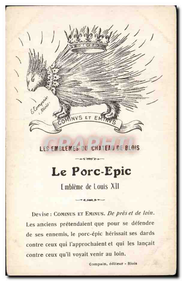 CPA Blois Les emblemes du chateau de Blois Le Porc Epic Embleme de Louis XII