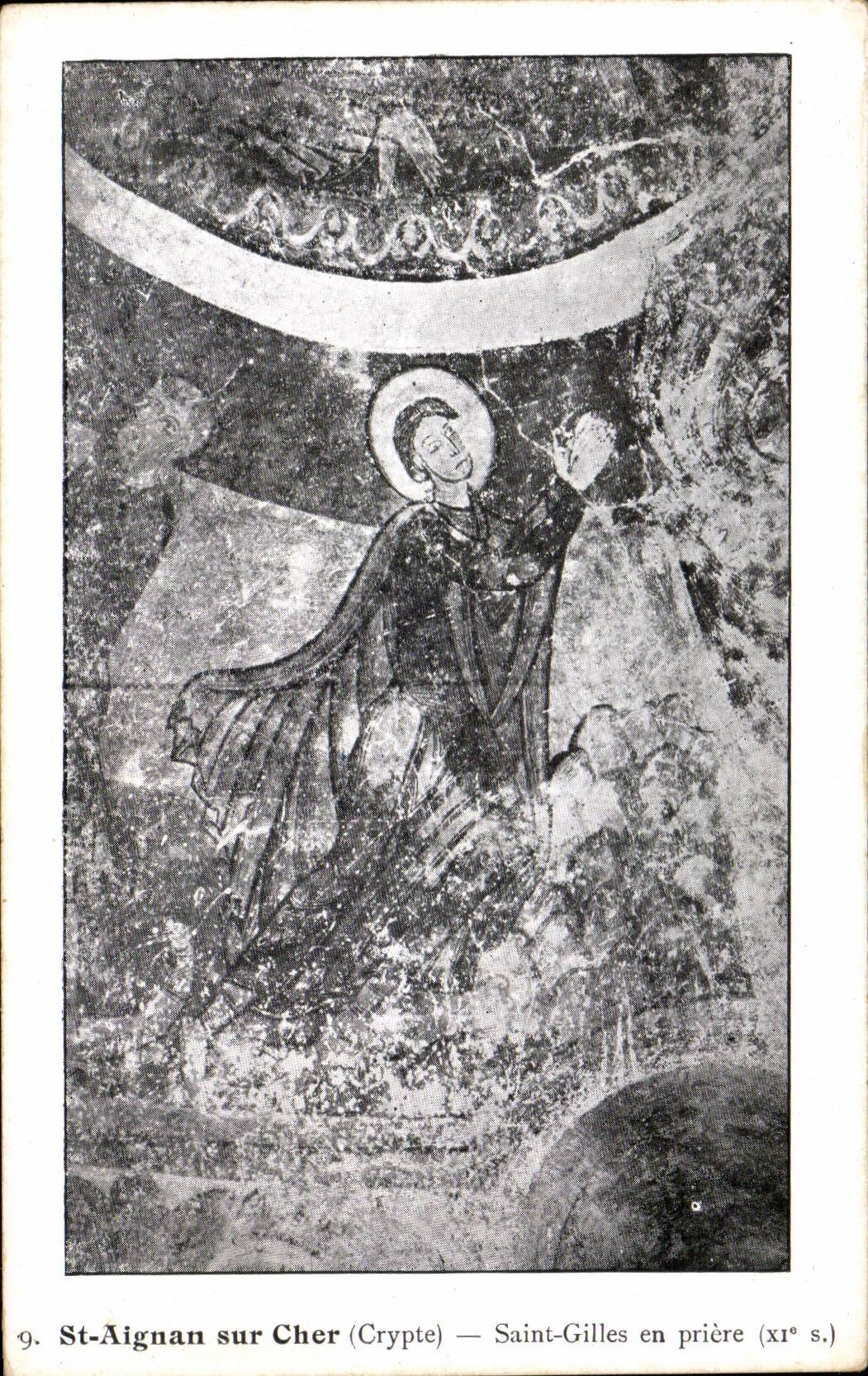 St-Aignan sur Cher — Crypte — Saint-Gilles en prière (XIe s.)
