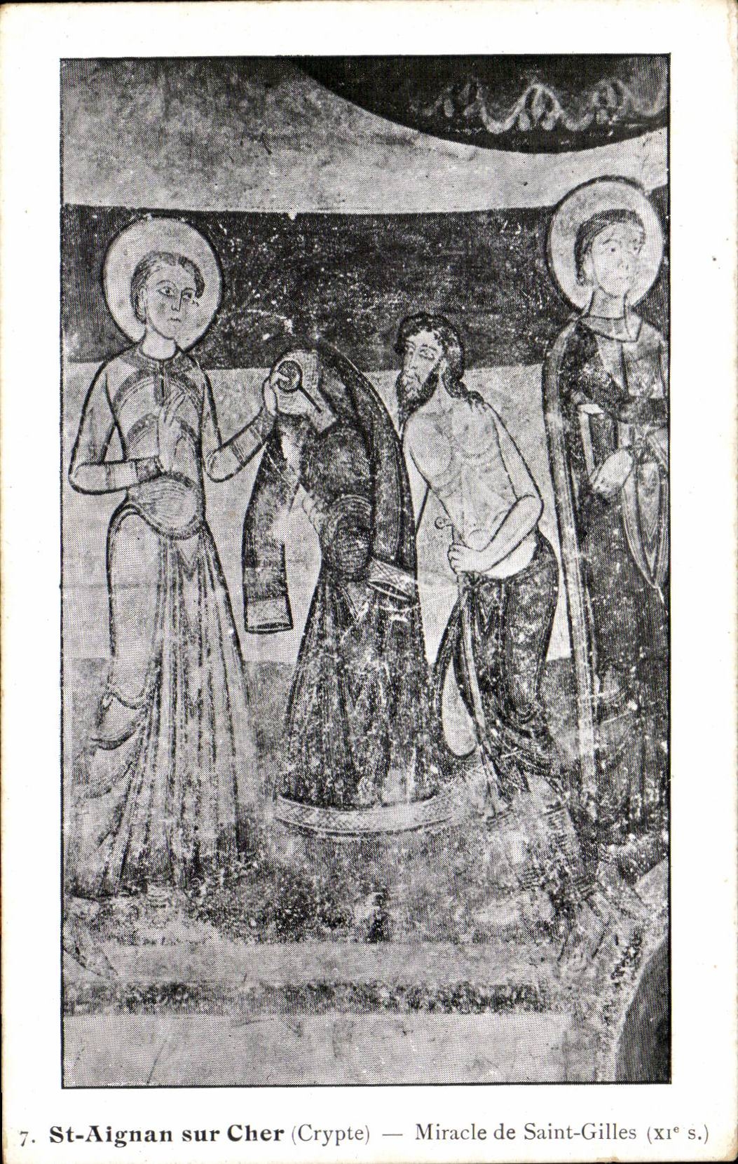 St-Aignan sur Cher — Crypte — Miracle de Saint-Gilles (XIe s.)