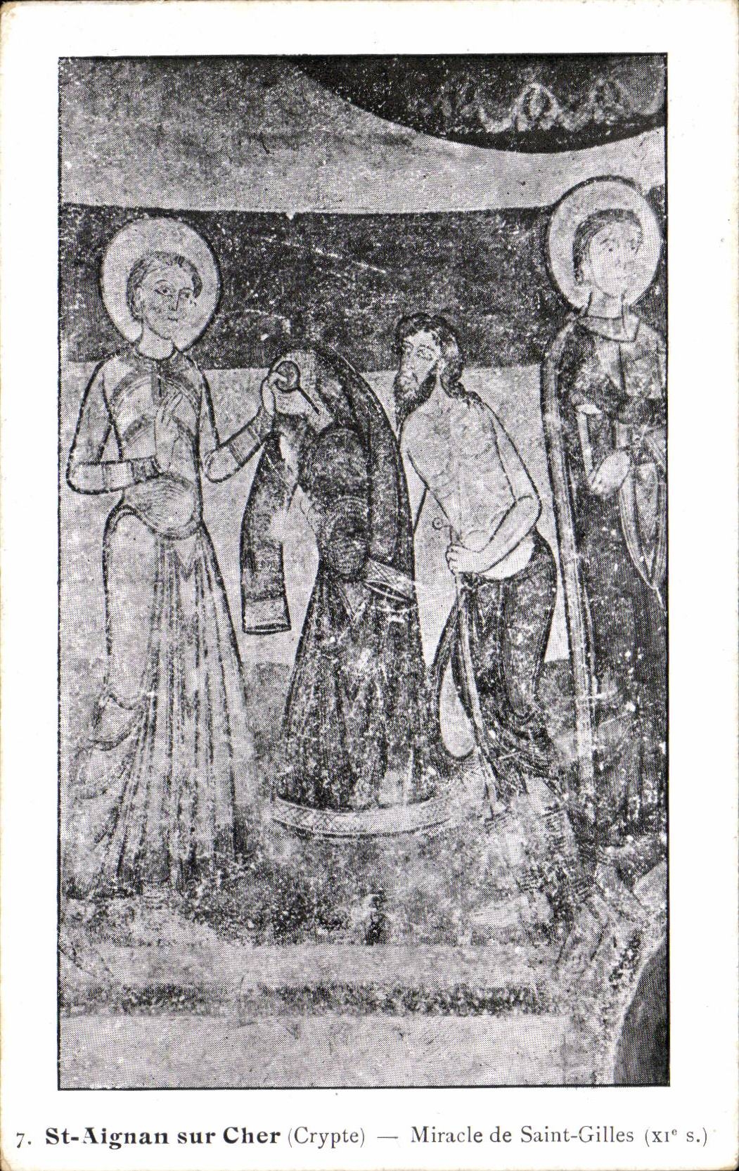 St-Aignan sur Cher — Crypte — Miracle de Saint-Gilles (XIe s.)