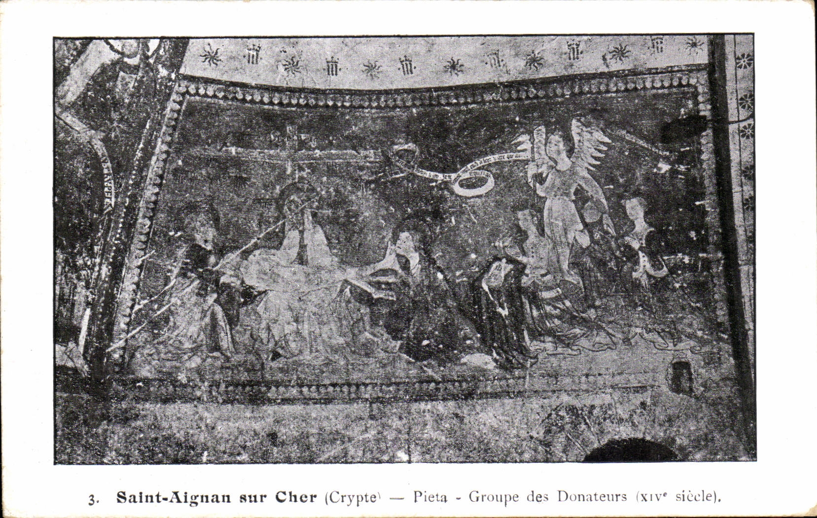Saint-Aignan sur Cher — Pieta et Groupe des Donateurs — Crypte, XIVe siècle