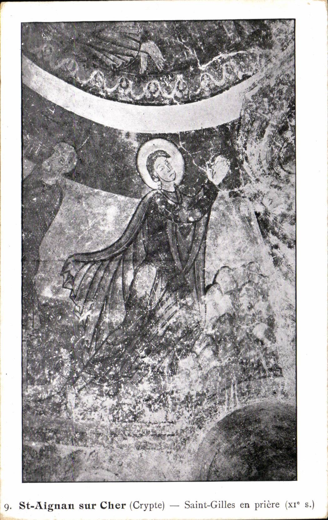St-Aignan sur Cher — Crypte — Saint-Gilles en prière (XIe s.)