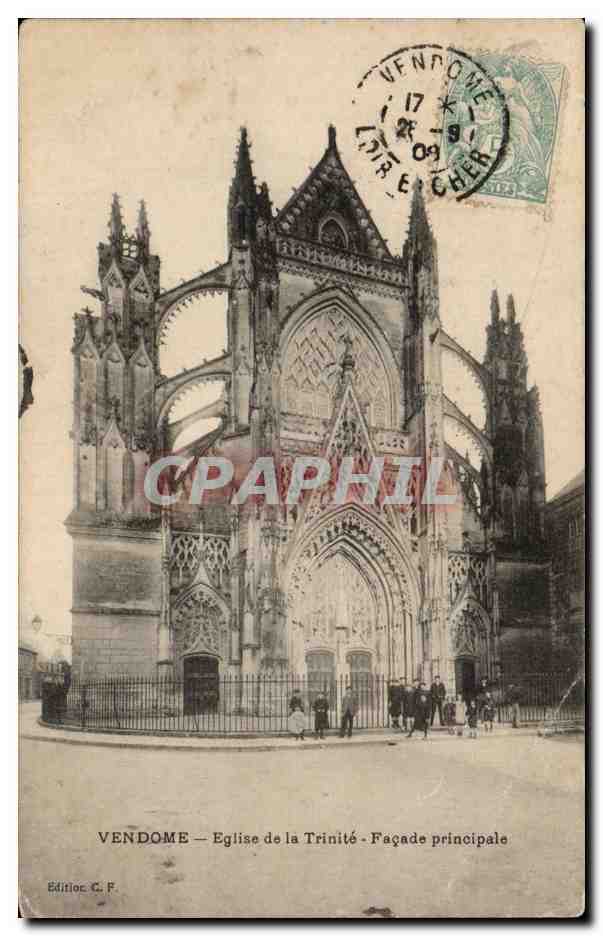 CPA Vendome Eglise de la Trinite Facade principale