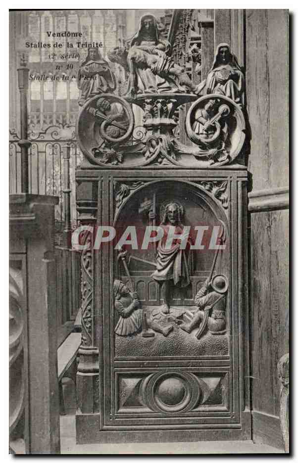 CPA Vendome Eglise de la Trinite Les stalles de la Trinite Stalle de la Pieta