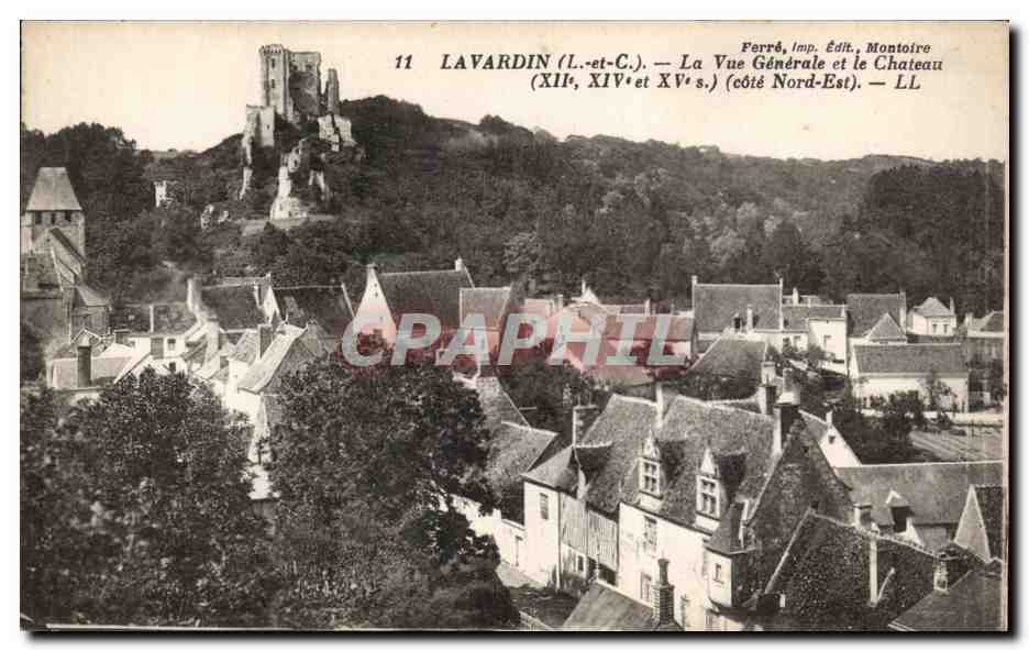 Lavardin (L.-et-C.) — Vue Générale et le Château (XIIe, XIVe et XVe s.) — Ferré, Imp. Édit., Montoire