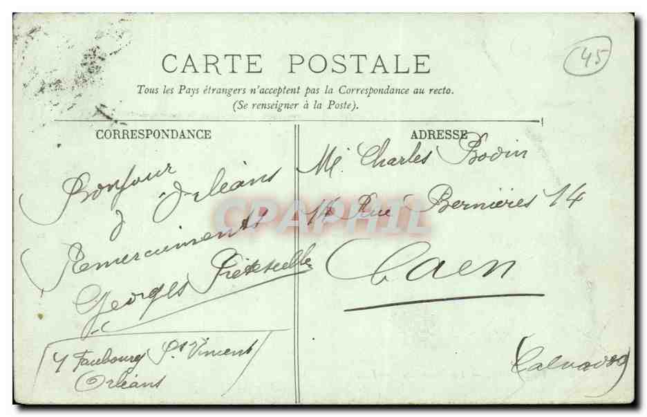 CPA Orleans Les Tourelles — Verso