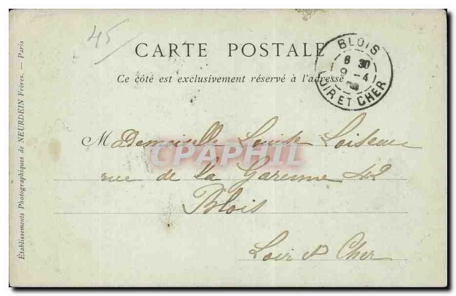 CPA Orleans Persective de la rue Jeanne d'Arc — Verso
