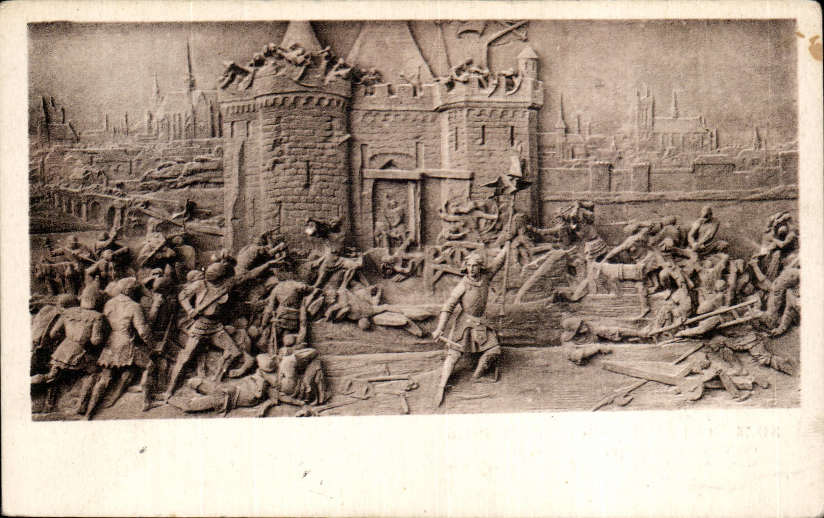 CPA Orleans Bas relief de la statue de ste Jeanne d'arc par Vital Dubray Jeanne d'arc a l'assaut des tourelles