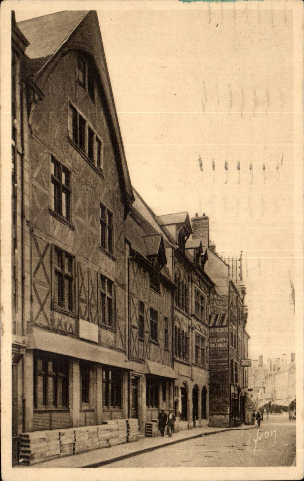 CPA Orleans La rue du Tabour Maison ou Jeanne d'arc sejourna pendant son sejour dans la ville 1429