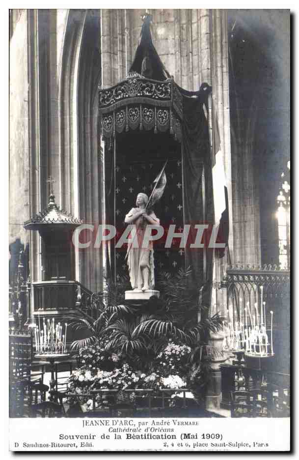 CPA Orleans Jeanne d'arc Souvenir de la beatification Mai 1909