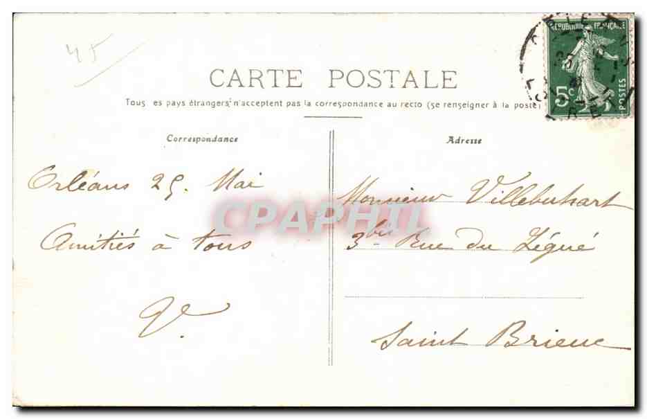 CPA Orleans Vue generale le pont royal — Verso