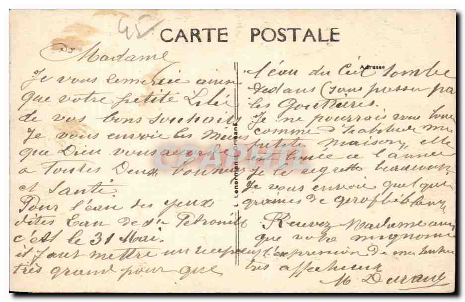 CPA Chateauneuf sur Loire Le temple de l'amour — Rückseite