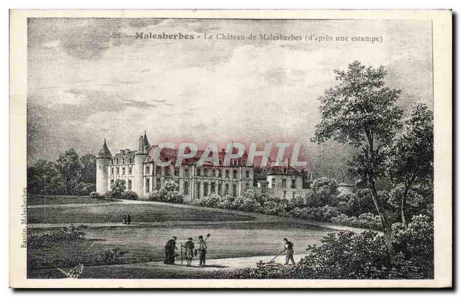 CPA Malesherbes Le chateau (d'apres une estampe)