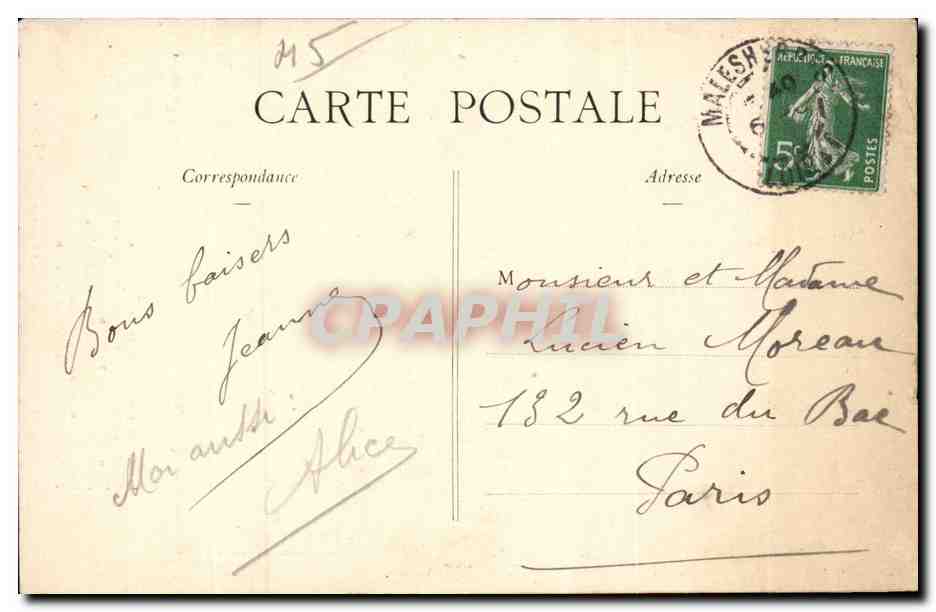 Malesherbes (Loiret) — L'Essonne — Collection CAUTIN Fils — Rückseite