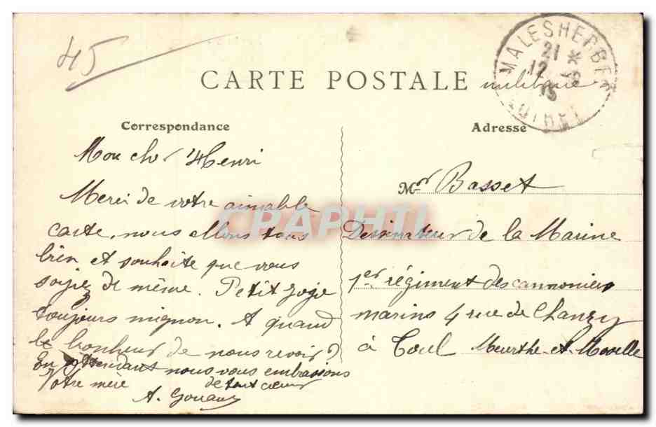 Malesherbes - Grotte du poète — n° 117 — éditeur C.E.B. — Rückseite
