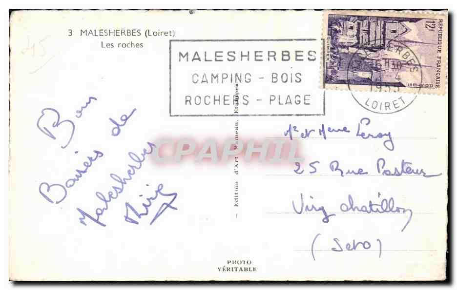 Les roches — Malesherbes (Loiret) — Édition d'Art Rameau — Reverso