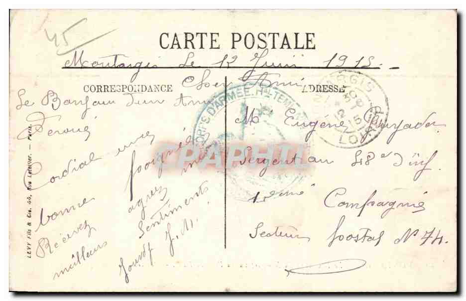 CPA Montargis Le boulevard du rempart vu du pont de Patis — Rückseite
