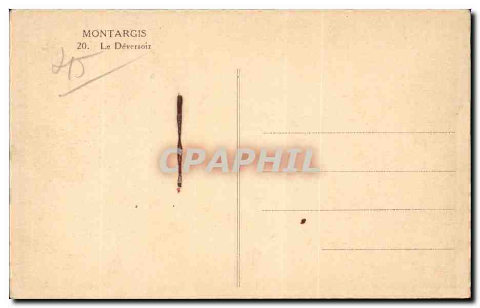 CPA Montargis Le deversoir — Verso