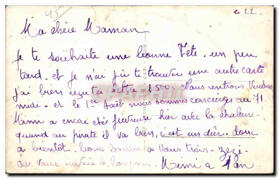 CPA Montargis Le canal et la vieille ville — Rückseite