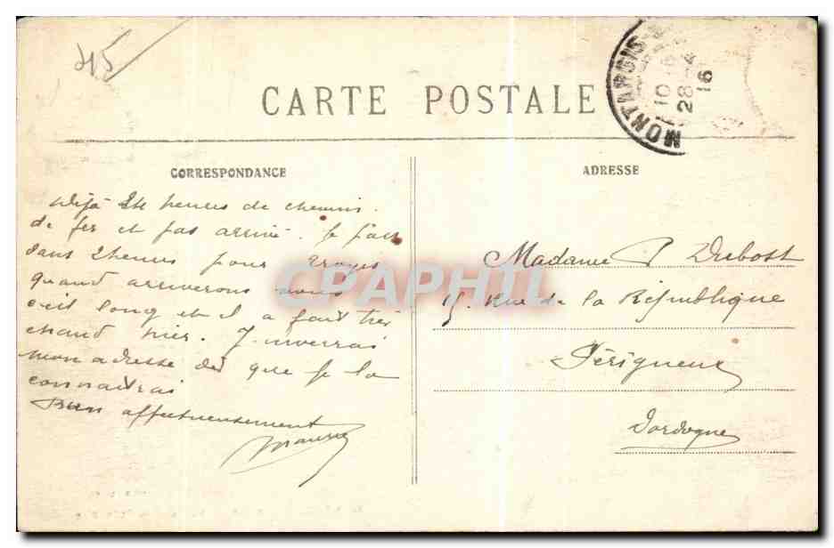 CPA Montargis Vue sur le Puiseaux — Rückseite