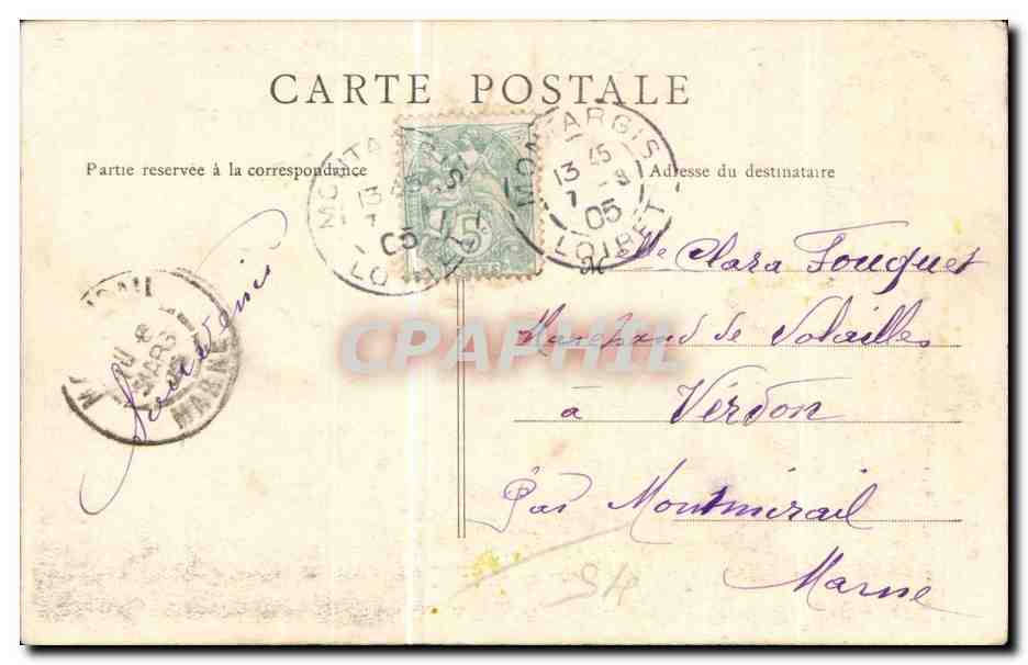 CPA Montargis Le chien de Montargis — Rückseite