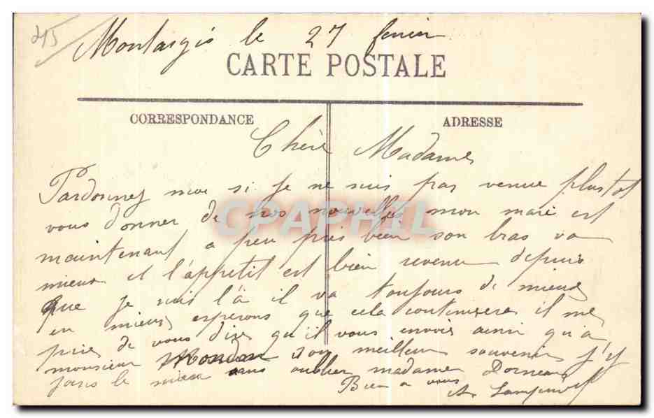 CPA Montargis L'hotel de ville — Rückseite