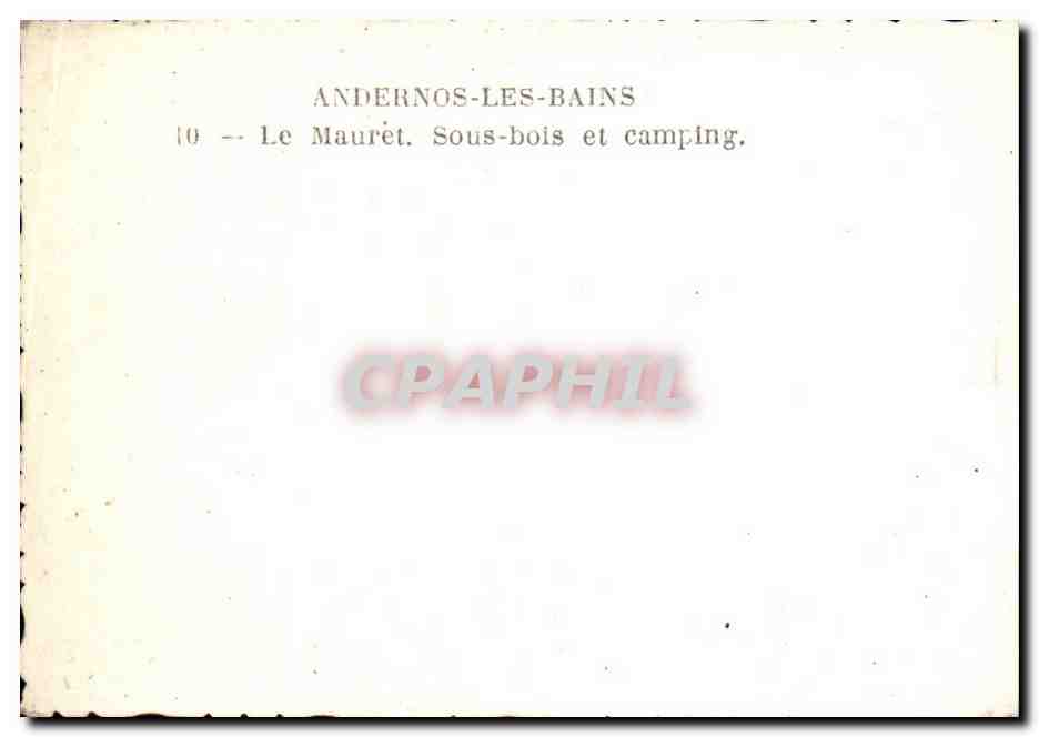 CPSM Andernos les Bains Le Mauret Sous bois et camping — Back