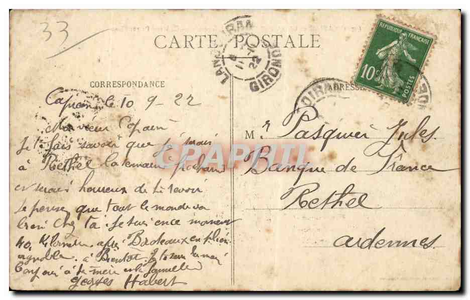 CPA Capian et la SAuve Majeure Chateau Patrouilleau — Rückseite