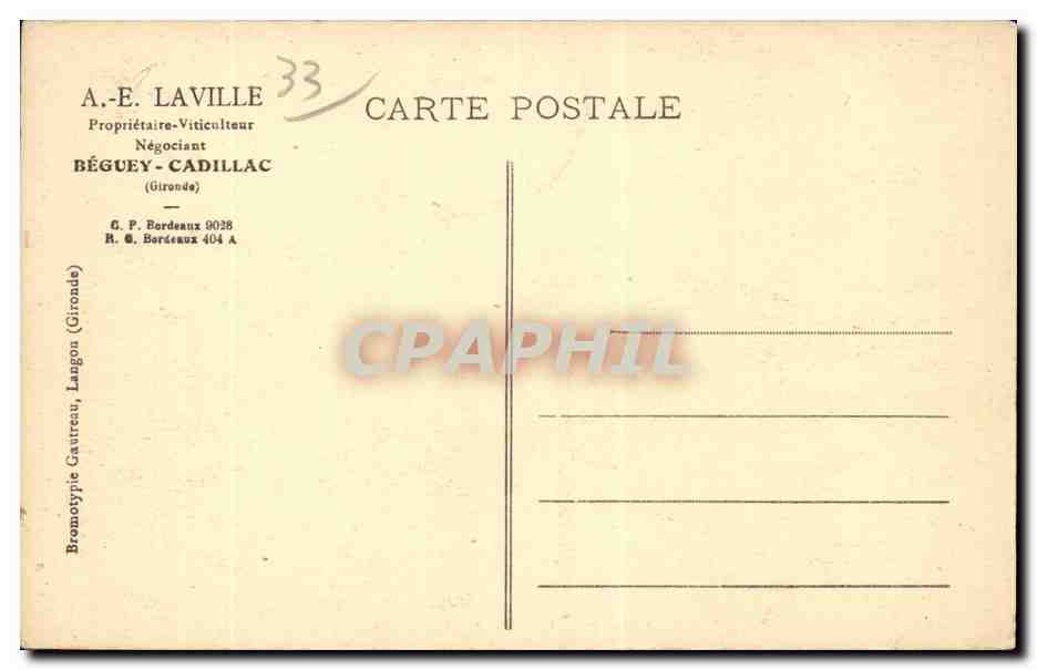 CADILLAC-sur-GARONNE (Gironde) — Porte de la Mer — Journaux, Cadillacs — Rückseite