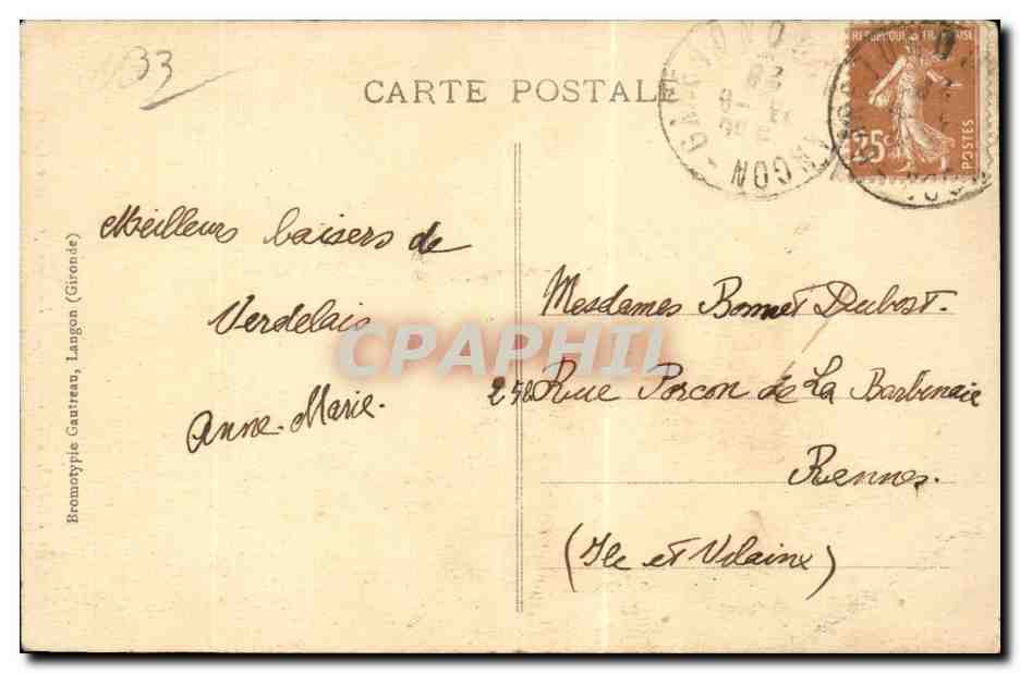 CPA Verdelais La basilique NNotre DAme — Back