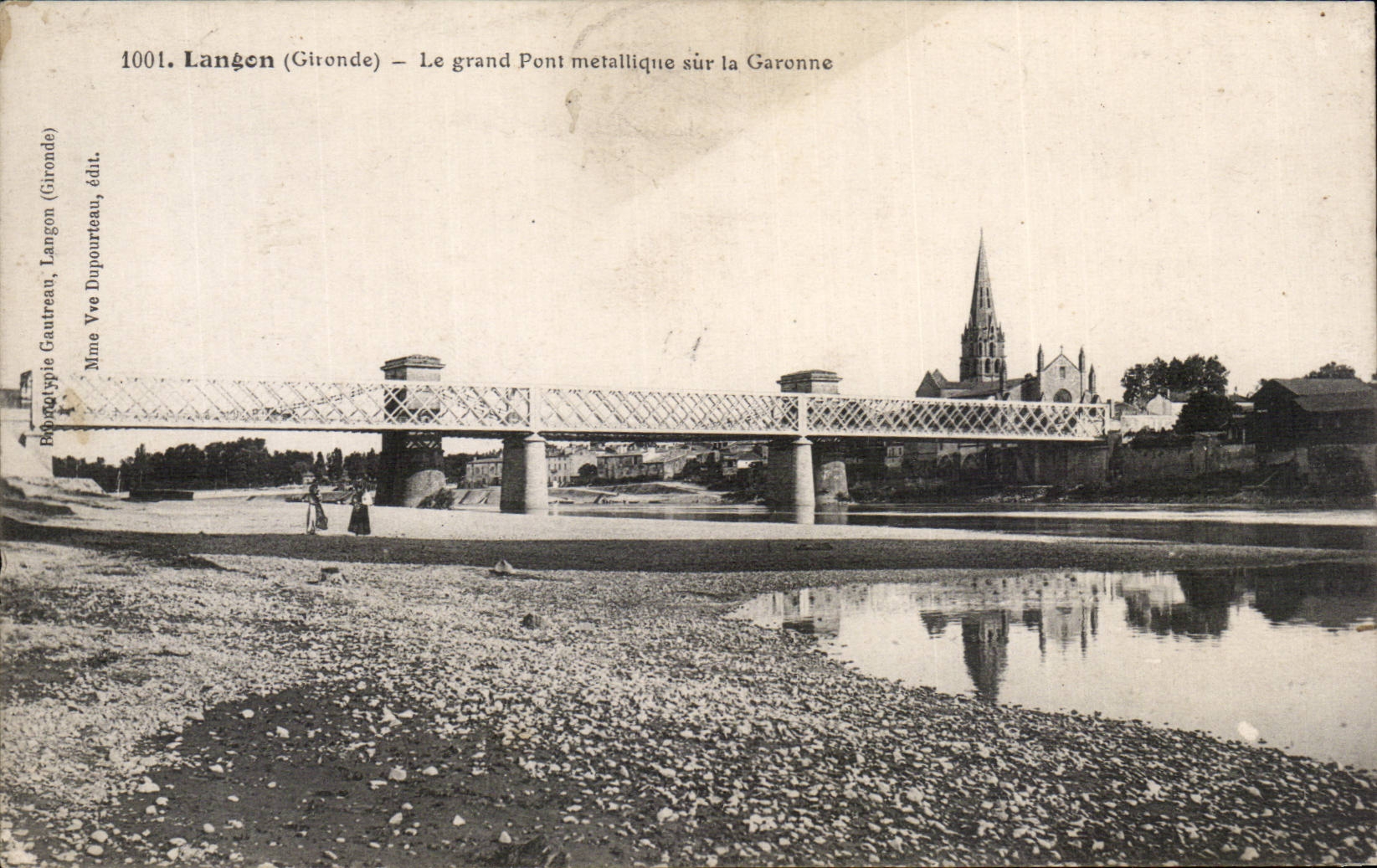CPA Langon Le grand pont metallique sur la GAronne
