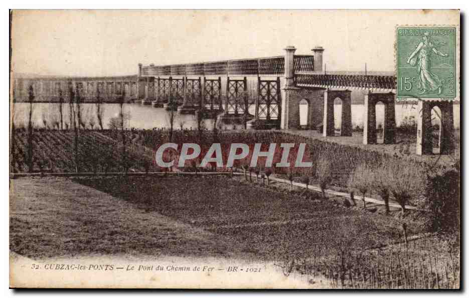CPA Cubzac les Ponts Le pont du chemin de fer