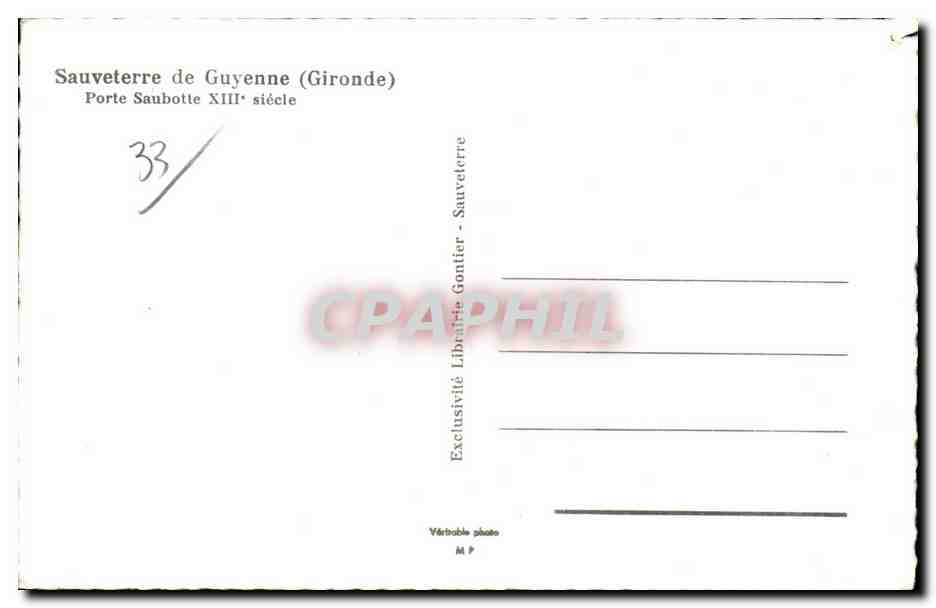 Sauveterre de Gironde — Porte Saubotte XIIIe siècle — Librairie Gontier — Reverso