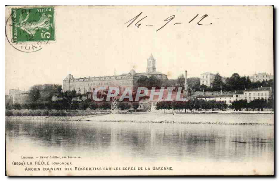 La Réole (Gironde) — Ancien couvent des bénédictins sur les rives de la Garonne — Henry Guillier, rue Pannbouy