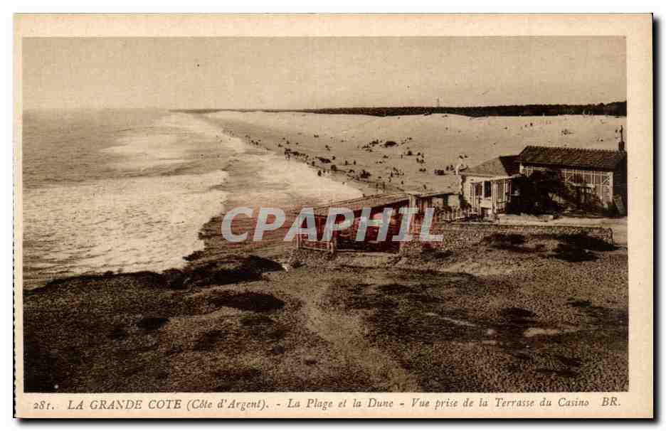 La Grande Côte (Côte d'Argent) — The Beach and the Dune — View Taken from the Casino Terrace BR.