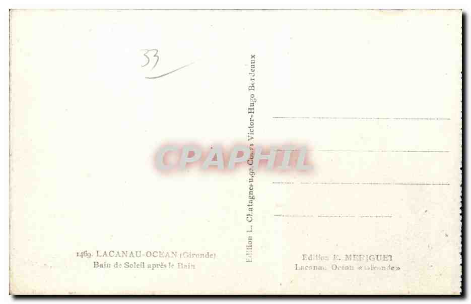 Bain de Soleil après le Bain — Lacanau-Ocean (Gironde) — Édition E. Mébiquet — Reverso