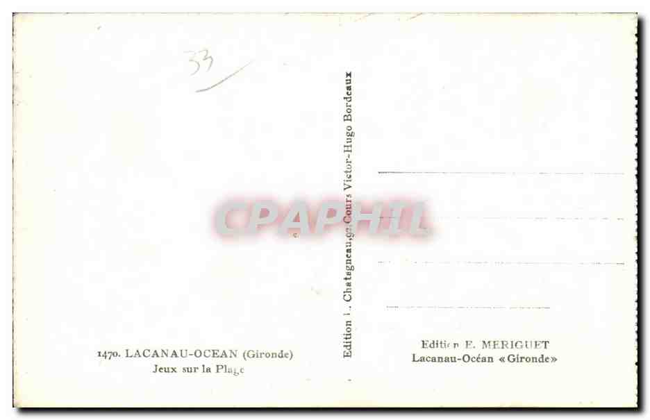 Jeux sur la Plage — Lacanau-Océan (Gironde) — Édition E. MERIGUET — Achterkant