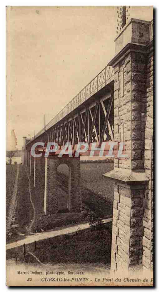 CPA Cubzac les Ponts Le pont du chemin de fer