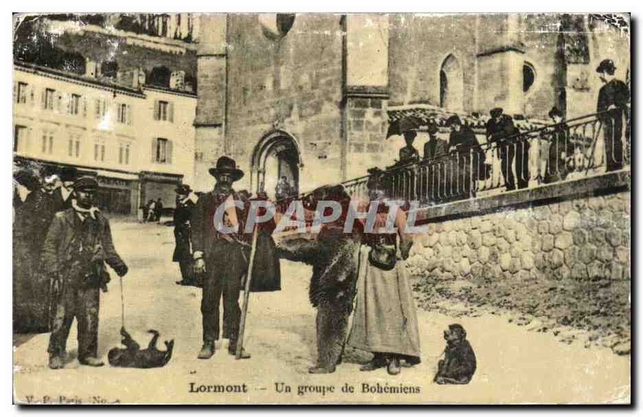 REPRODUCTION Lormont Un groupe de bohemiens Ours Singe Bear Monkey