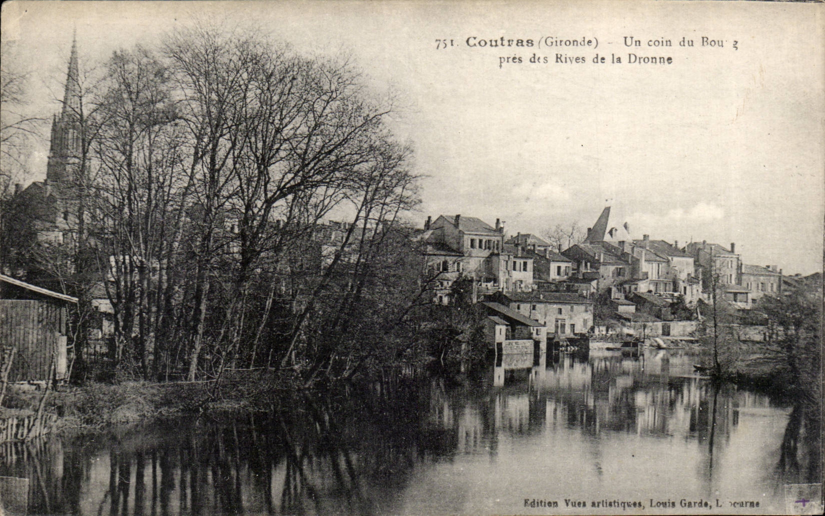 Coutras (Gironde) — Un coin du Boug près des Rives de la Dronne — Edition Vues artistiques, Louis Garde, L. Dourne