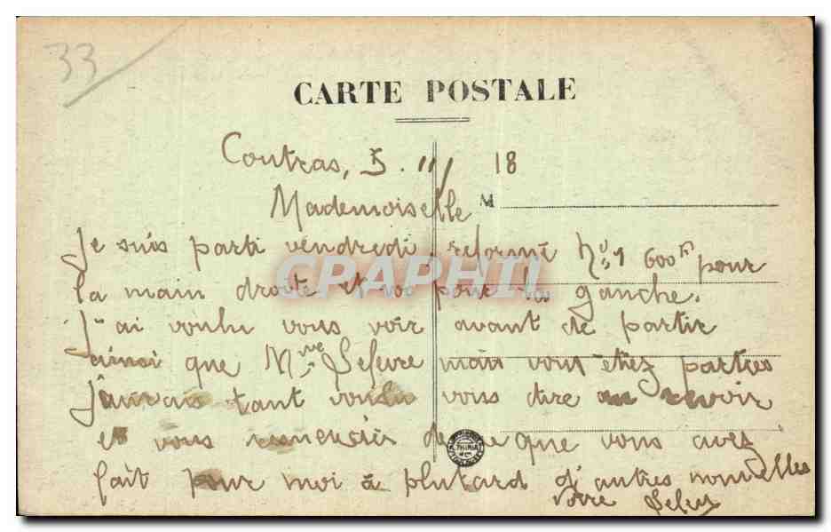 Coutras (Gironde) — Un coin du Boug près des Rives de la Dronne — Edition Vues artistiques, Louis Garde, L. Dourne — Verso