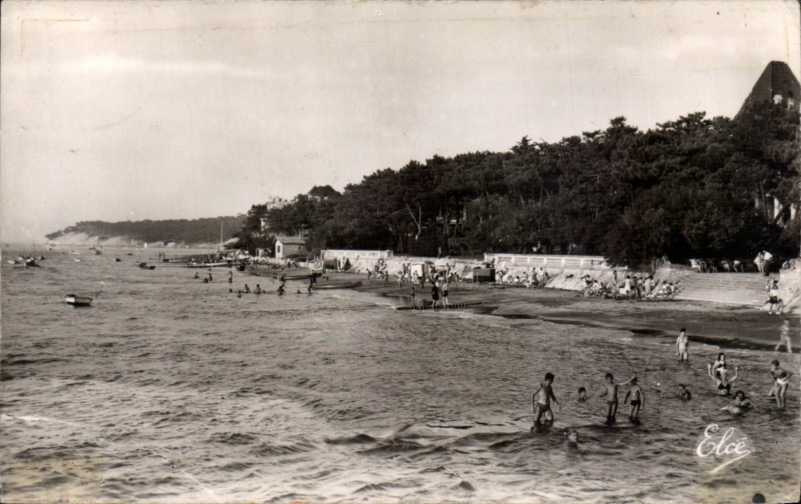 La Plage vers les Abatilles — Bassin d'Arcachon — Éditeur Elcé, n° 1070