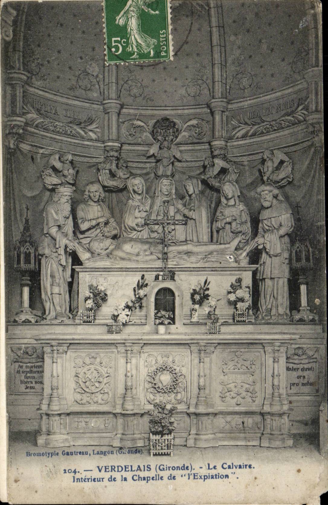 CPA Verdelais Le calvaire Interieur de la chapelle de l'expliation