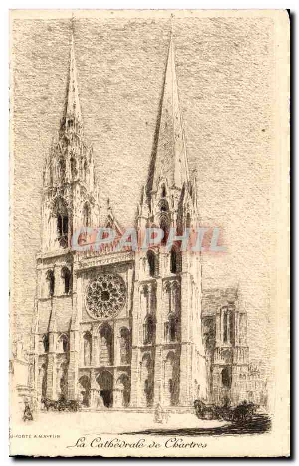 The Cathedral of Chartres — engraving — J.-Forté à Mayeul