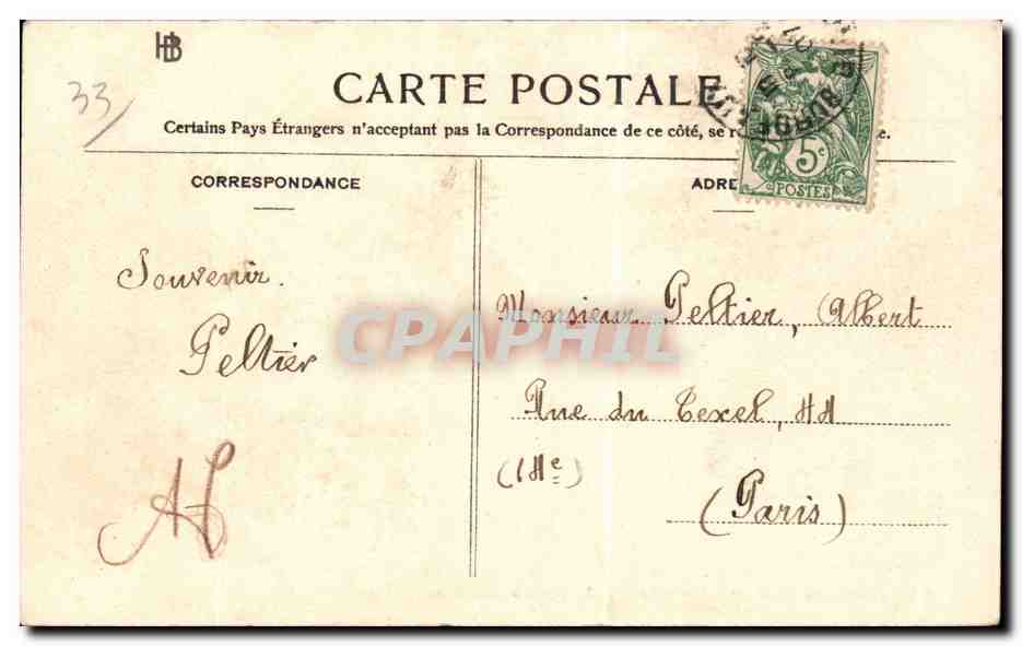 CPA Libourne Les bords de l'Isle et tour du grand pont — Rückseite