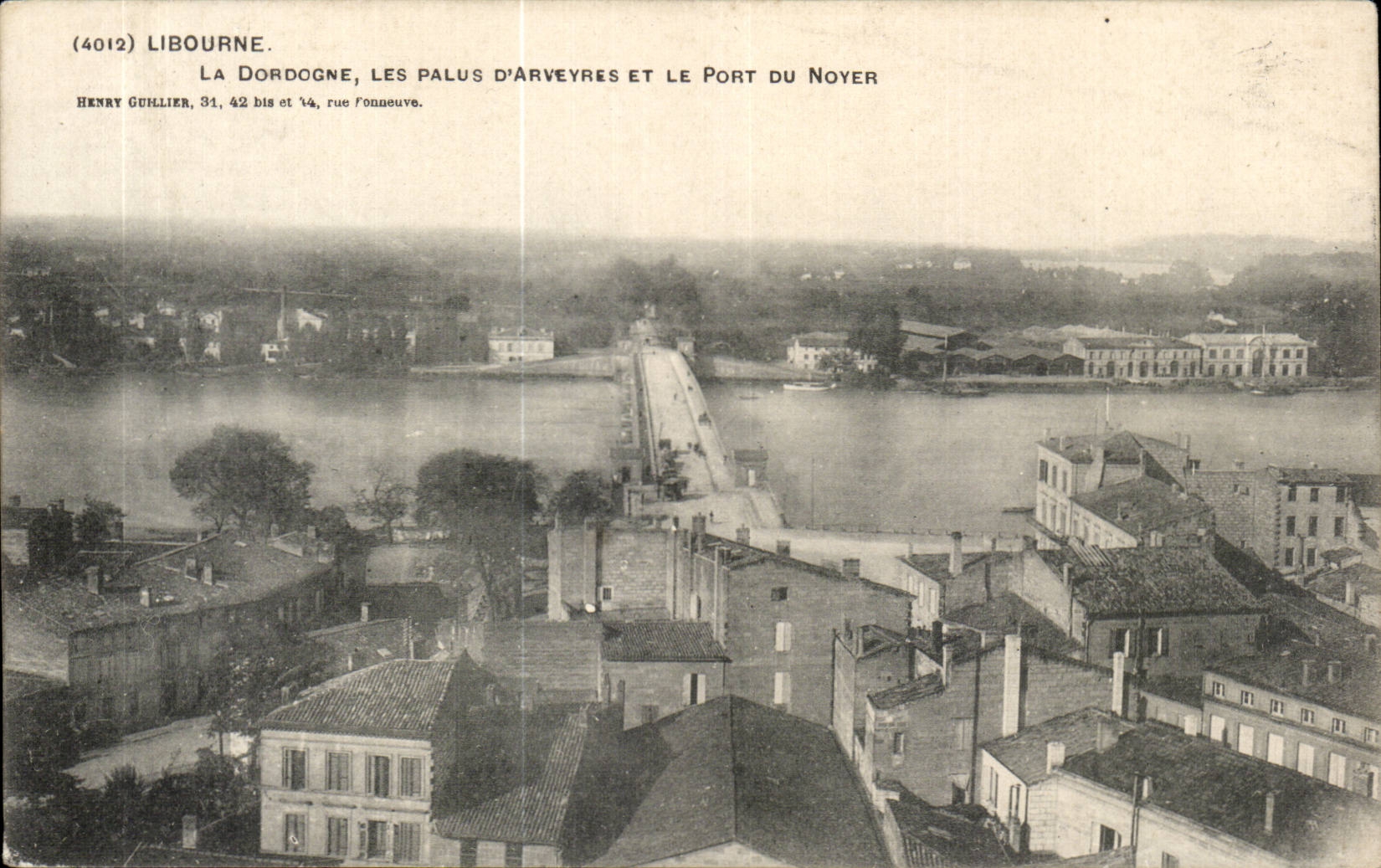 CPA Libourne La Dordogne Les palaus d'Arveyres et le port du Noyer