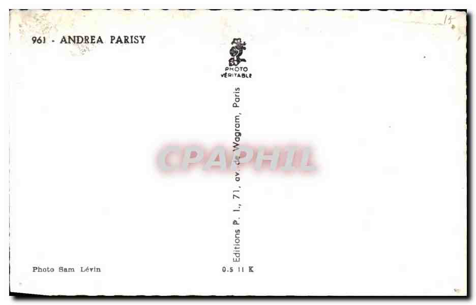 CPSM Cinema Acteur Actrice Andrea Parisy — Rückseite