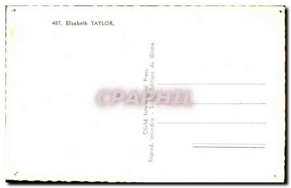 CPSM Cinema Acteur Actrice Elizabeth Taylor — Back